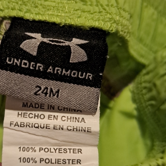 Under Armour girls size 24 months lime with purple accent shorts - Picture 3 of 4